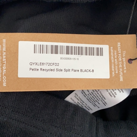 Nasty Gal Ribbed Pants Size 4 Black - Picture 8 of 9